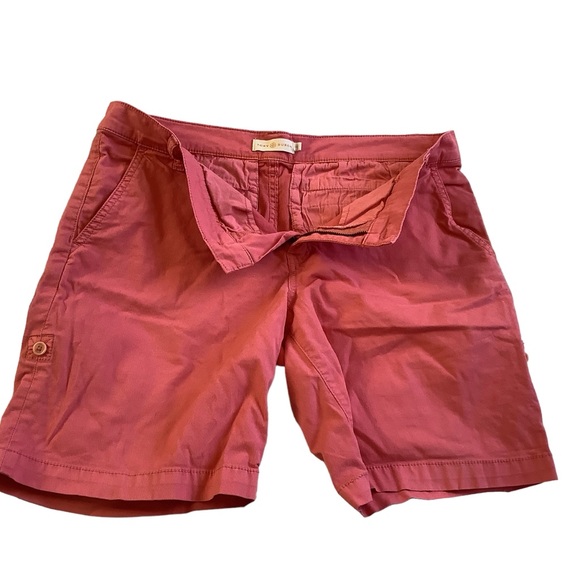 Size 30 Pink Tory Burch Pink Chino Shorts Roll Tab Hem - Picture 10 of 11